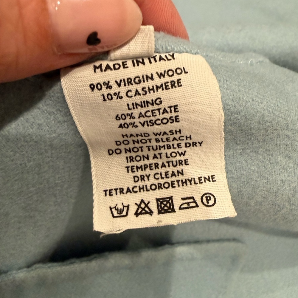 MANSUR GAVRIEL Italian Wool & Cashmere Classic coat Blue Jacket Italy 38 US 8 - Picture 6 of 8
